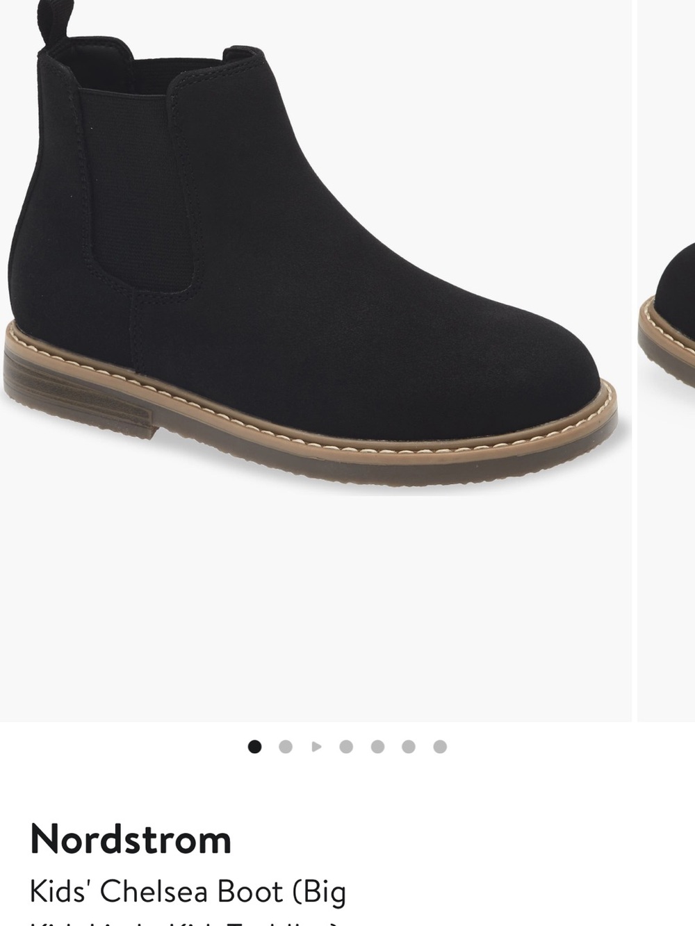 Nordstrom Kids' Chelsea Boot in Black with Tan Sole